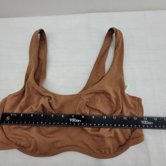 NEW Victorias Secret PINK Cotton Wave Unlined Bralette Size XXL Camel Brown NWT - Picture 12 of 12